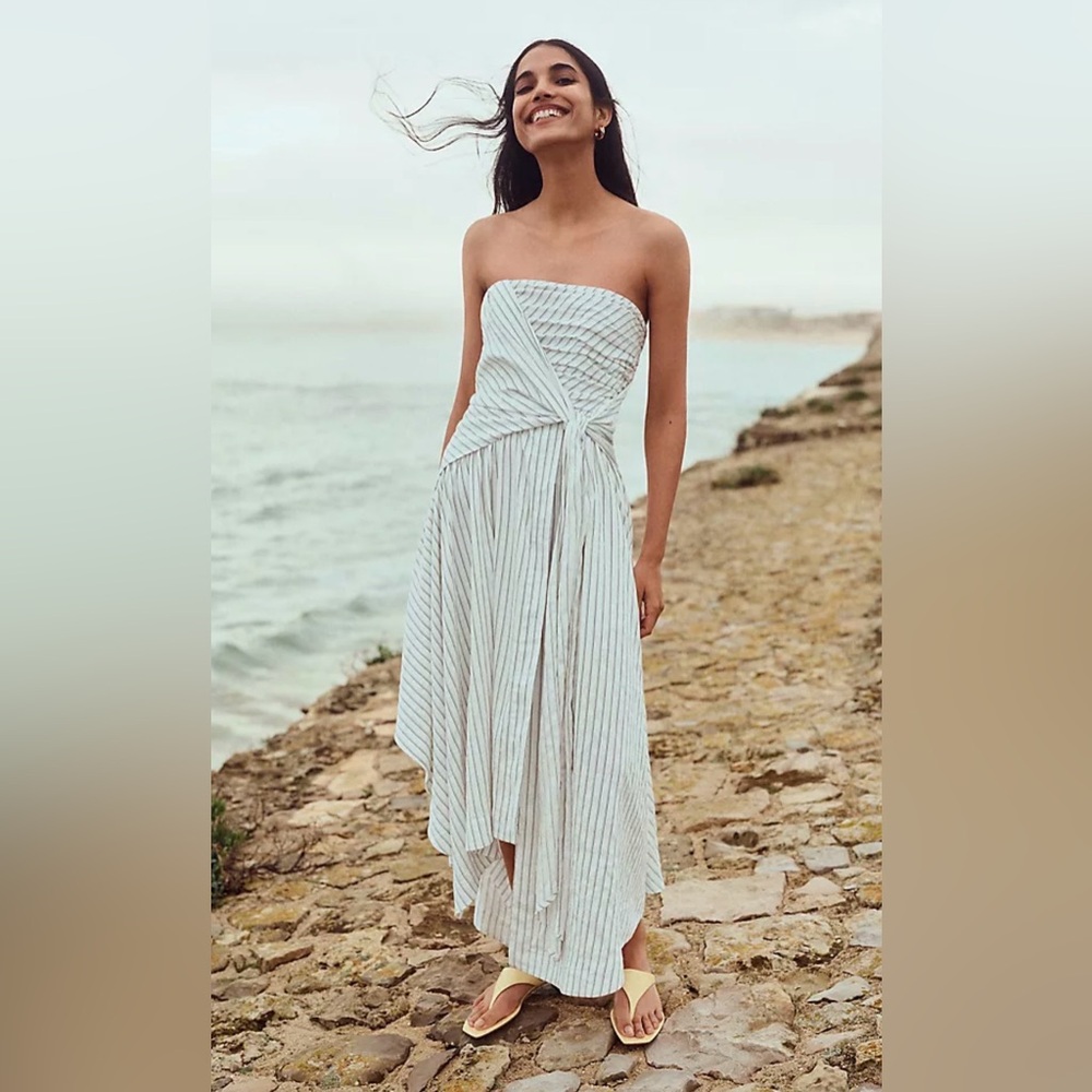 Anthropologie | Hanky Hem Cotton Midi Dress, Blogger Favorite, size Large